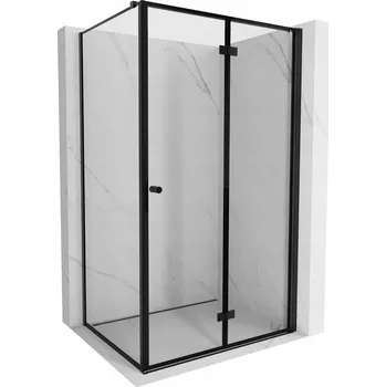 MEXEN MIST-F T SPRCHOVÝ KOUT SKLÁDACÍ PRAVÝ 75X70 ČERNÝ RÁMEČEK ČERNÁ