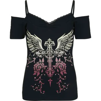 Tričko Rock z Rock Rebel by EMP - Mystical Flowers - Ženy - černá