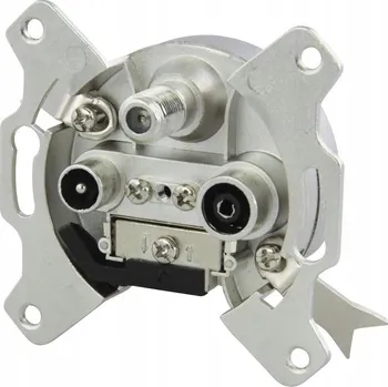 Elektrická zásuvka Anténní zásuvka Emos stříbrná