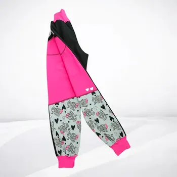 Dívčí kalhoty Holčičí softshell kalhoty leopardí kočičky černá růžová Holčičí kalhoty