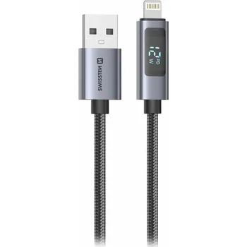Datový kabel Swissten LCD kabel USB-A / lightning 1,5m