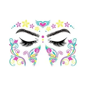 Odstranitelné tetování Fluorescenční tetování na obličej - Srdce a motýl