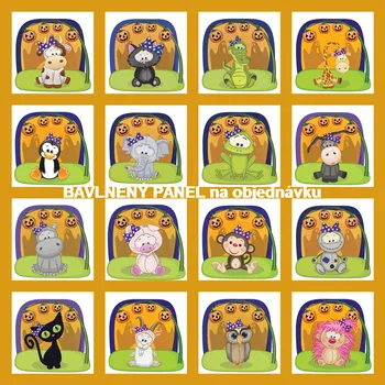 Panel bavlna - sada motivů-NP179 HALLOWEEN Velikost: 20x20cm