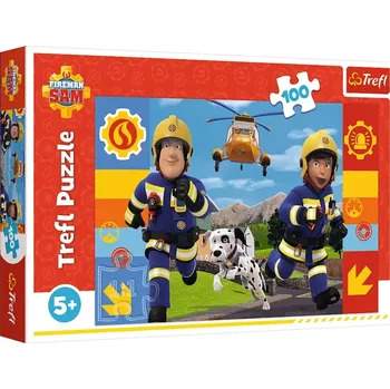 Puzzle Puzzle 100 dílků – vždy nápomocný HASIČ SAM TREFL