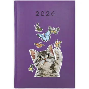 Kalendář Knižní kalendář 2026 A5 FunnyCase fialový