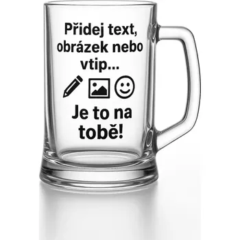 Sklenice Půllitr s pískovaným vlastním motivem