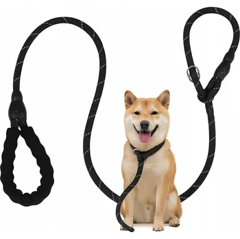 Vodítko pro psa Vodítko behaviorální stahovací Ringovka pro psa 140 cm reflexní černé