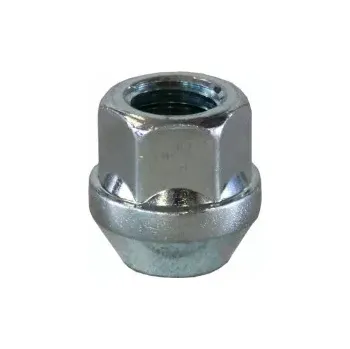 Matice na kolo AJIMEX Kolová matice M12x1,5 mm, dosedací plocha kužel, otevřená, klíč 19, pozink stříbrný