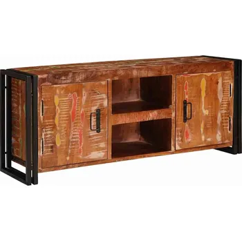 Komoda vidaXL Televizní skříň s policí Vícebarevný masivní recyklované dřevo [4104753]