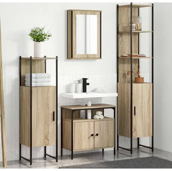 Koupelnový nábytek vidaXL Sada koupelnového nábytku 4 pcs Sonoma dub kompozitní dřevo [3399394]