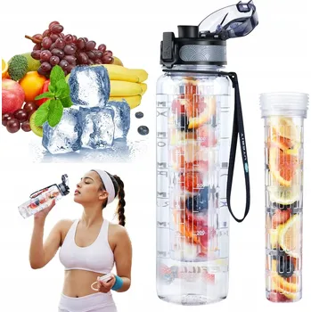 Láhev Lahev Na Pití na vodu Inspirující sportovní vzduchotěsný nápoj s dělením 1 l