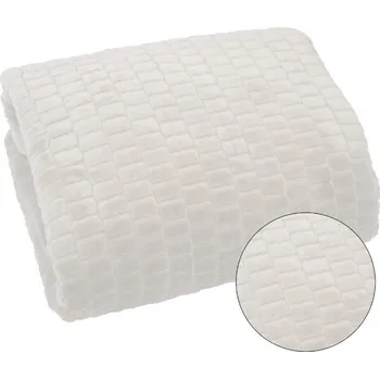 Prostěradlo Deka Milano z mikrovlákna 160x200 cm KOSTKA ecru s prolisem, hebká