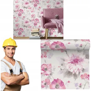 Tapeta Malované tapety s růžovými květy