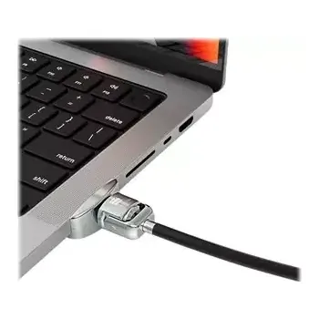Notebook Compulocks Adaptér + kabelový zámek s klíčem pro Apple Macbook Pro 14" stříbrná (MBPR14LDG01KL)