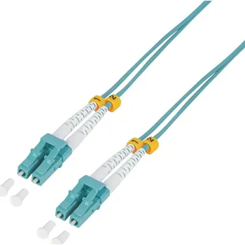 Síťový kabel LogiLink Optický kabel LWL Duplex OM3 LC-LC 0,5m, Tyrkysový, 10 Gbit/s