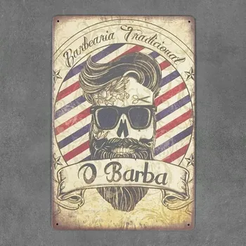 Obraz Dekorativní kovová tabule O BARBA