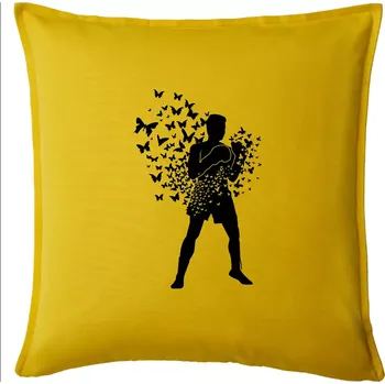 Polštář Float Like Butterfly Sting Like Bee - Polštář 50x50 - 50x50 - Pouze potah ( Žlutá )