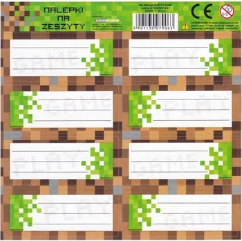 samolepka MINECRAFT SAMOLEPKY - JMENOVKY NA SEŠITY BACKUP NNZBA68