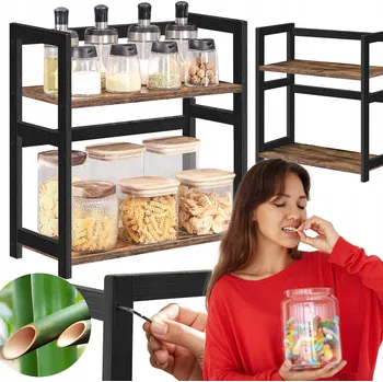 police Bambusový regál do koupelny, 2 police na kosmetiku