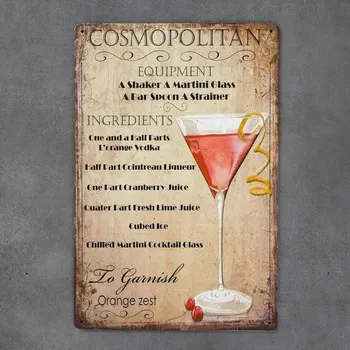 Obraz Dekorativní kovová cedule PAPER COSMOPOLITAN