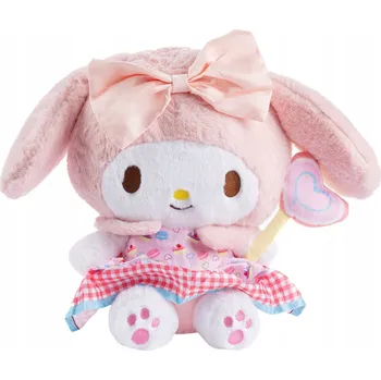 plyšák VELKÝ PLYŠOVÝ MEDVÍDEK POHÁDKA HELLO KITTY MY MELODY LÍZÁTKO SE SRDCEM - 85 CM
