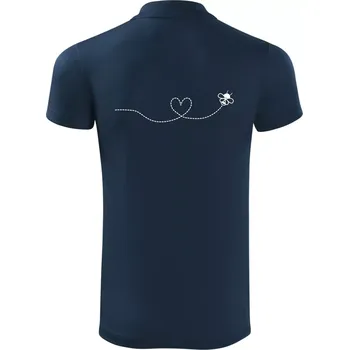 Pánská košile Dráha letu včely - srdce - Polokošile Victory sportovní (dresovina) - 2XL ( Námořní modrá (velmi tmavá - téměř černá) )