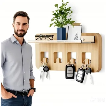 Věšák Betten věšák na oblečení, šířka 47 x délka 35 x výška 116 cm, mořený buk