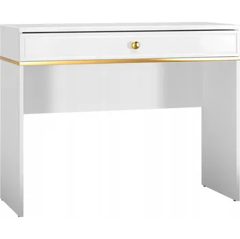 Konferenční stolek Toaletní Stolek 100 cm GOLDIN 10 MDF Bílý Lesk/zlato
