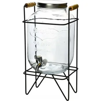 Sklenice Sklenice s kohoutkem 4L MODERN KITCHEN s kovovým stojanem