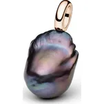 ANNA PERLY Luxusní přívěsek s extra velkou multicolor perlou Kasumi v růžově pozlaceném stříbře