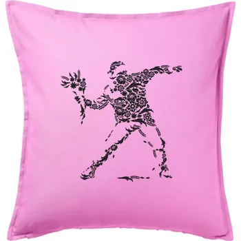 Polštář Flourish Vandalism - Polštář 50x50 - 50x50 - Včetně výplně ( Růžová )