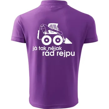 Pánská košile Já tak nějak rád rejpu - smykový nakladač - Polokošile pánská Pique Polo 203 - 3XL ( Fialová )