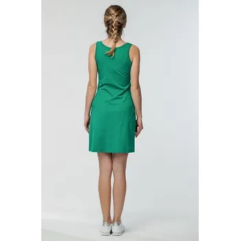 Dámské šaty Přiléhavé tmavě zelené dámské šaty bez rukávů s potiskem 7071 velikost M