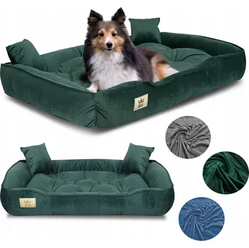 Pelíšek pro psa Pelíšek pro psa Royal Dog velurový zelený M s polštářem, pratelný