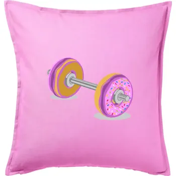 Polštář Donut Barbell - Polštář 50x50 - 50x50 - Pouze potah ( Růžová )