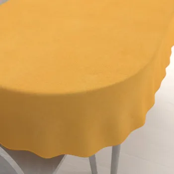 ubrus Dekorační oválný ubrus BKW-211 Hořčicový žíhaný 100x140 cm