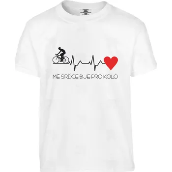 Pánské tričko Tričko Mé srdce bije pro kolo | Puls Druh: Dětské, Barva: Bílá, Velikost: 110-XS