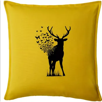 Polštář Deer Butterfly - Polštář 50x50 - 50x50 - Pouze potah ( Žlutá )