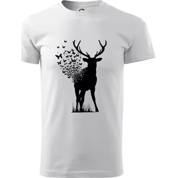 Deer Butterfly - Triko extra velké (5-8XL) - 8XL ( Bílá )