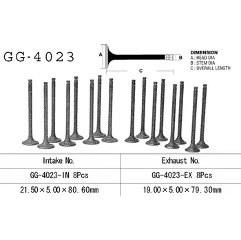 Rozvod motoru VESRAH výfukový ventil KAWASAKI GPX 600 R 89-99, GPZ 600R 85-90, ZL 600 86-97 (12005-1062) (1 kus) vyrobeno v Japonsku (VESRAH výfukový ventil KAWASAKI GPX 600 R 89-99, GPZ 600R 85-90, ZL 600 86-97 (12005-1062) (1 kus) vyrobeno v Japonsku)