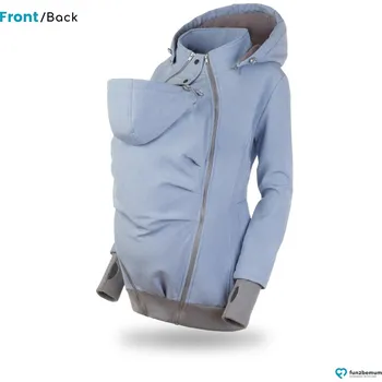 Dámská softshellová bunda Fun2bemum Nosicí a těhotenská softshellová bunda EVEREST 6v1 - Baby Blue Velikost dospělá: S