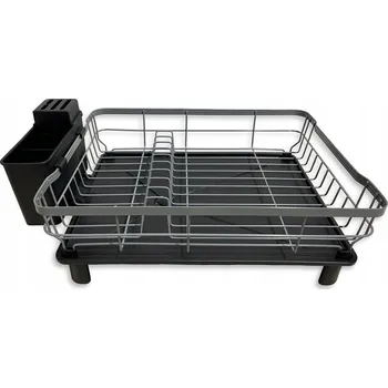 Odkapávač na nádobí ODKAPÁVAČ NA NÁDOBÍ STOJÍCÍ ČERNÝ VELKÝ + TÁC