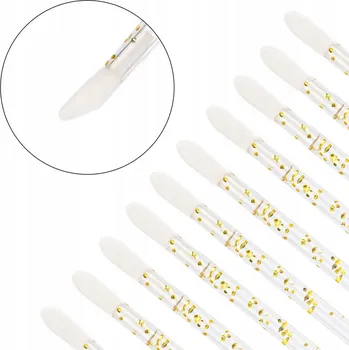 Péče o řasy a obočí Silikonový aplikátor na oči, rty, obočí a řasy, zlatý, 50 Ks