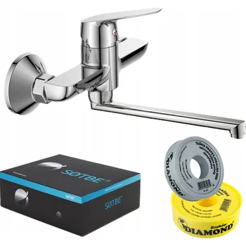 Vodovodní baterie Nástěnná umyvadlová baterie Sotbe Vantaa, stříbrná