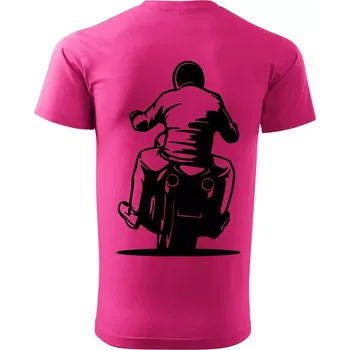 Pánská móda Motorkář na zádech - chopper - Klasické pánské triko vyšší gramáže - L ( Purpurová )
