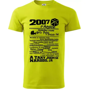 Pánská móda 2007 v kostce - Klasické pánské triko vyšší gramáže - 4XL ( Limetková )