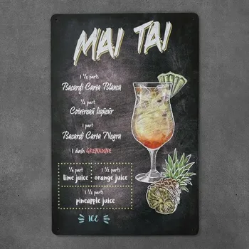 Obraz Dekorativní kovová cedule MAI TAI