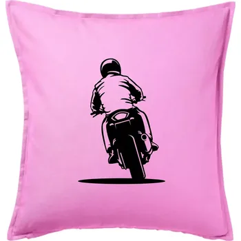 Polštář Motorkář na zádech - silnice - Polštář 50x50 - 50x50 - Pouze potah ( Růžová )