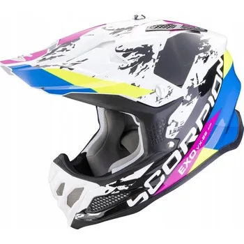 Helma na motorku Přilba SCORPION VX 22 AIR CX WHITE/BLACK/BLUE bílá černá modrá + DÁRKY ZDARMA