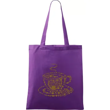 Coffee - parts of a Coffee - Taška bavlněná - 42 x 38 cm ( Fialová )